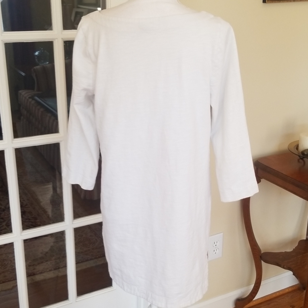 J.Crew white cotton tunic top M - Picture 4 of 5
